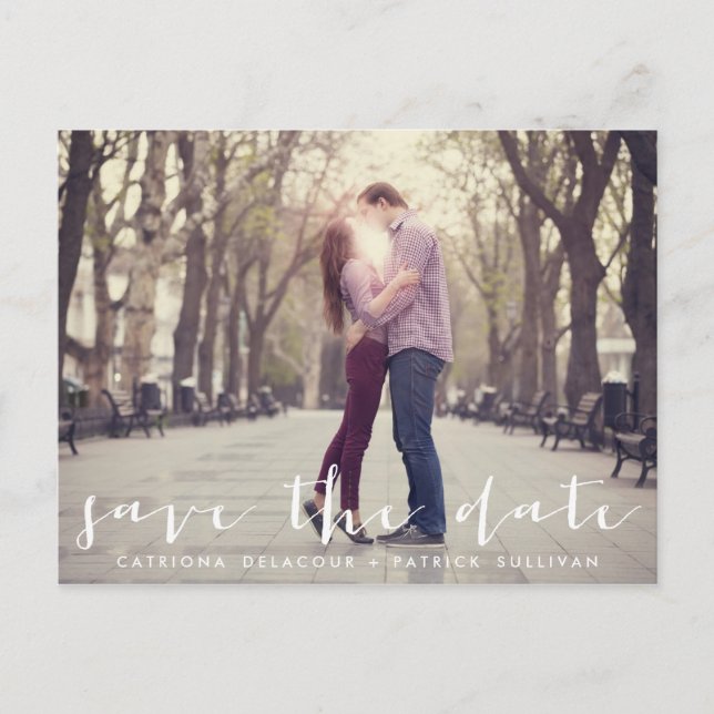 Tarjeta Postal de Foto de Fecha de Guarda con Letr (Anverso)