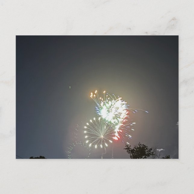 Tarjeta Postal de Foto de Fuegos Artificiales (Anverso)