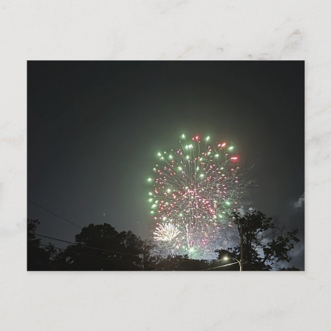 Tarjeta Postal de Foto de Fuegos Artificiales (Anverso)
