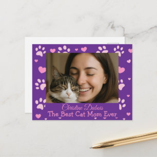 Tarjeta postal de foto de la mejor mamá de gatos p