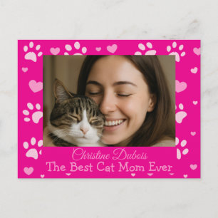 Tarjeta postal de foto de la mejor mamá de gatos p