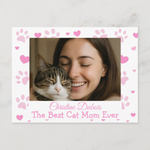 Tarjeta postal de foto de la mejor mamá de gatos p