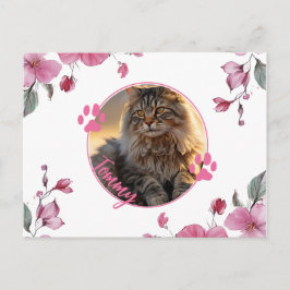 Tarjeta postal de foto de mascota personalizada co