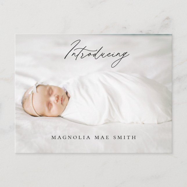 Tarjeta postal de foto de nacimiento con caligrafí (Anverso)