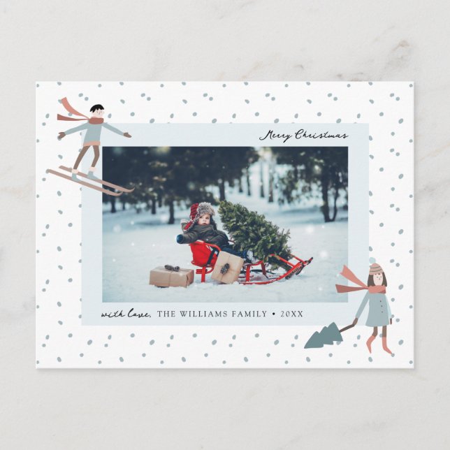 Tarjeta postal de foto de Navidad adorable (Anverso)