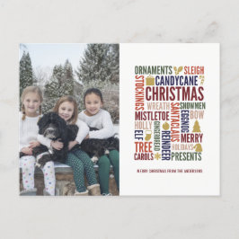 Tarjeta Postal de Foto de Navidad con Palabras Nav