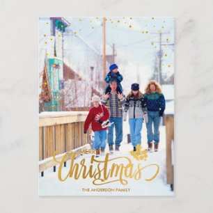 Tarjeta postal de foto de Navidad feliz personaliz