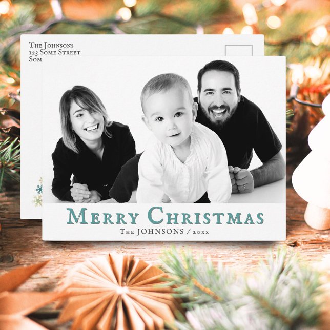 Tarjeta Postal de Foto de Navidad Moderna Feliz Fi (Subido por el creador)