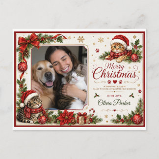 Tarjeta postal de foto de Navidad personalizada pa