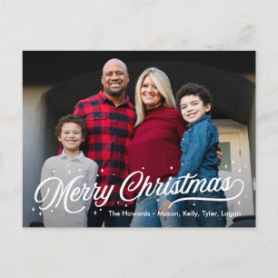 Tarjeta Postal de Foto de Navidad Resplandor Atemp