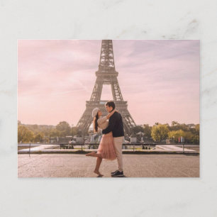 Tarjeta postal de foto de pareja viajera tarjeta