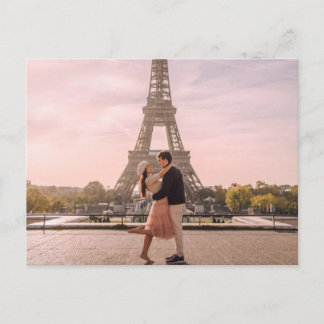 Tarjeta postal de foto de pareja viajera | tarjeta