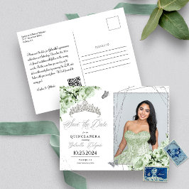Tarjeta postal de foto de quinceañera con tiara de