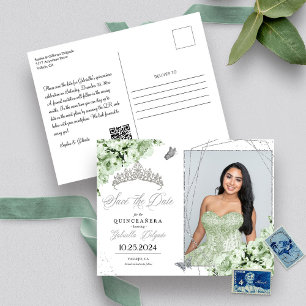 Tarjeta Postal de Foto de Quinceañera con Tiara de