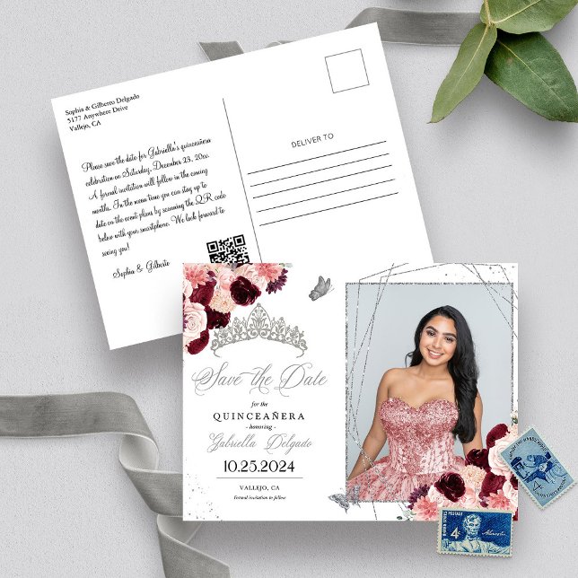 Tarjeta postal de foto de Quinceañera con tiara de (Subido por el creador)