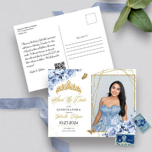 Tarjeta postal de foto de quinceañera de corona az