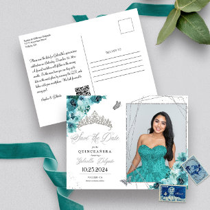 Tarjeta postal de foto de Quinceañera de corona de