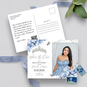 Tarjeta postal de foto de quinceañera de corona de