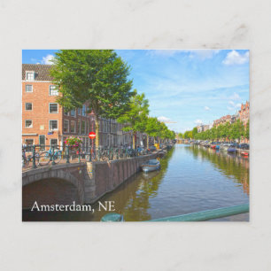 Tarjeta postal de foto del canal de Ámsterdam, Paí