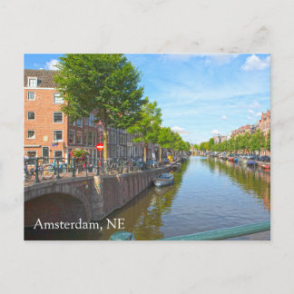 Tarjeta postal de foto del canal de Ámsterdam, Paí