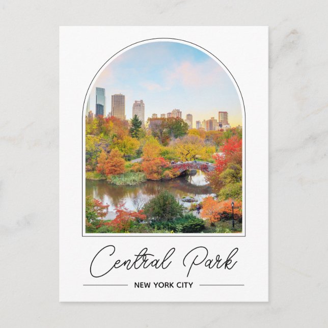 Tarjeta postal de foto del Central Park Nueva York (Anverso)