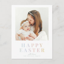 Tarjeta postal de foto familiar de Pascua feliz pa