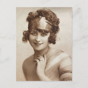 Tarjeta postal de foto francesa de chica flapper v