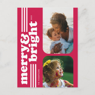 Tarjeta postal de foto magenta para retro brillant