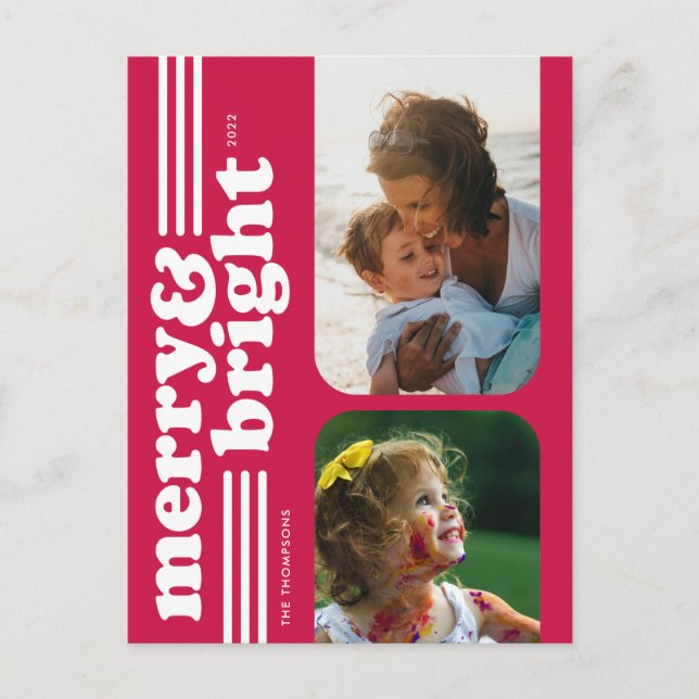 Tarjeta postal de foto magenta para retro brillant (Anverso)