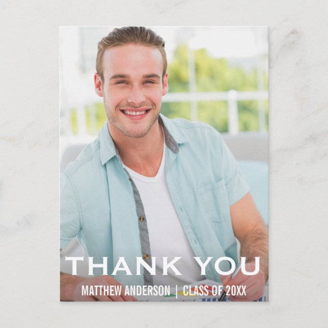Tarjeta Postal De Foto Moderna De Agradecimiento D (Anverso)