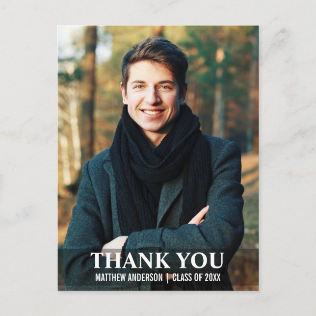 Tarjeta Postal De Foto Moderna De Agradecimiento D (Anverso)