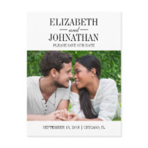 Tarjeta Postal de Foto para Guardar la Fecha Simpl