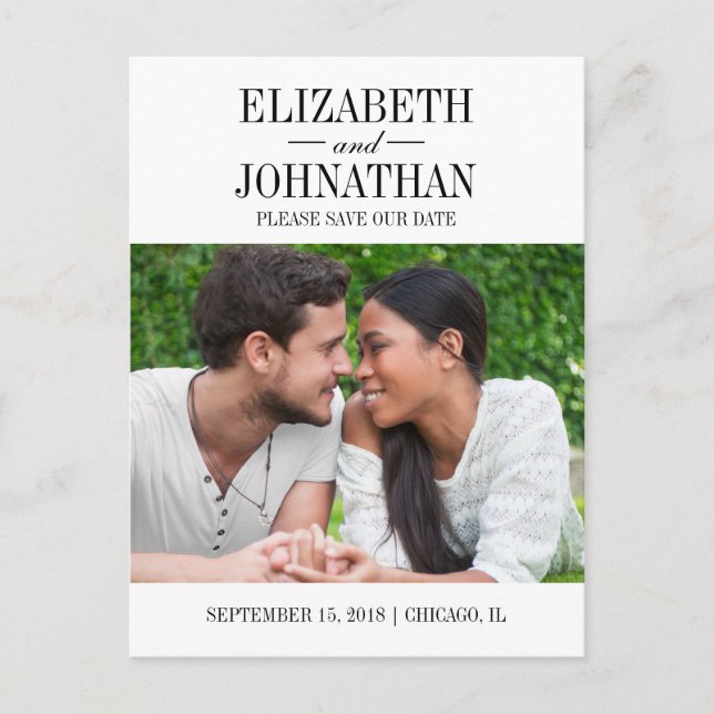 Tarjeta Postal de Foto para Guardar la Fecha Simpl (Anverso)