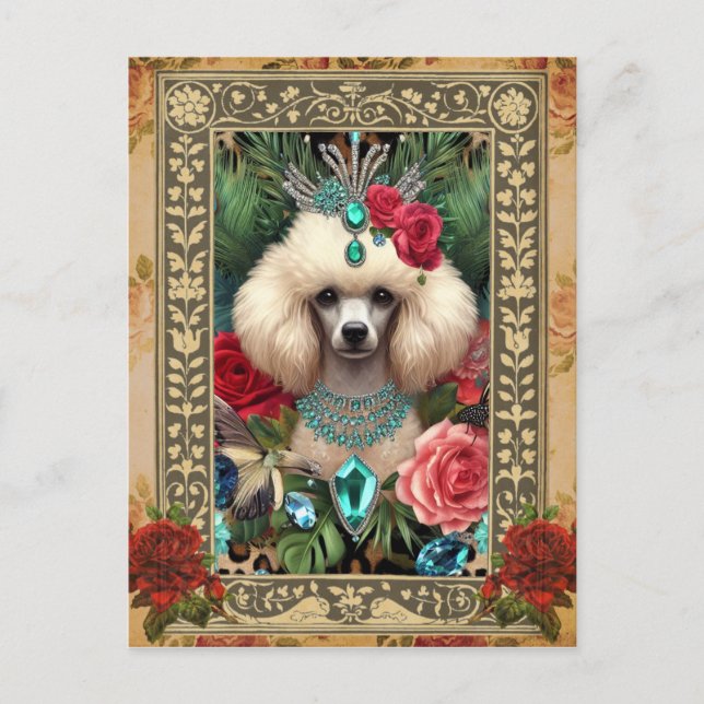 Tarjeta postal de foto personalizable - Caniche bl (Anverso)