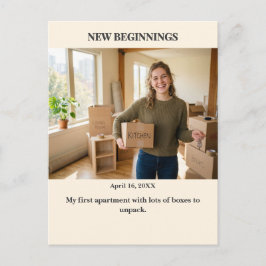 Tarjeta postal de foto personalizada Nuevos Comien