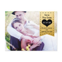 Tarjeta postal de FOTOGRAFÍA con foil dorado y neg
