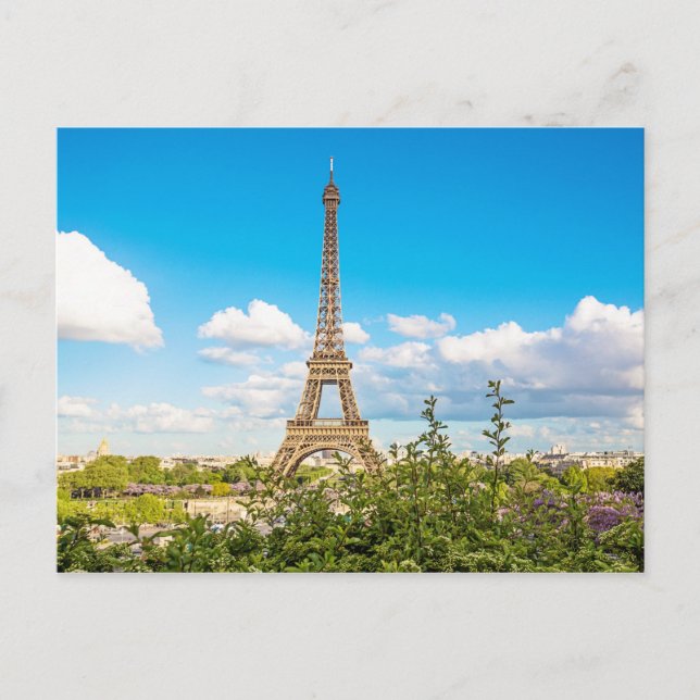 Tarjeta postal de fotografía en la torre Eiffel de (Anverso)
