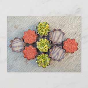 Tarjeta postal de fotografía gastronómica de choco