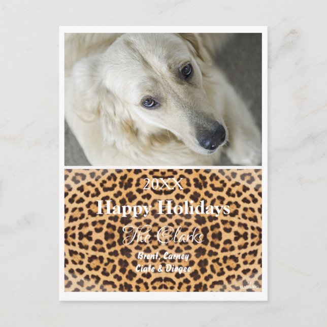 Tarjeta postal de fotos de leopardo de la tarjeta  (Anverso)