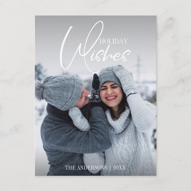 Tarjeta postal de fotos de Navidades de Deseos de  (Anverso)