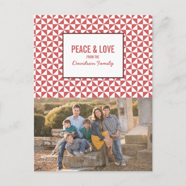 Tarjeta postal de fotos de viajes navideños Red Mo (Anverso)