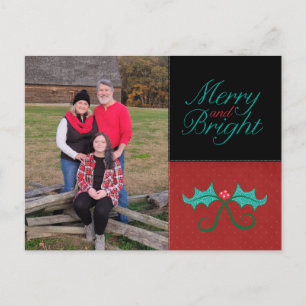 Tarjeta postal de fotos navideñas y brillantes