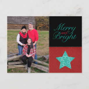 Tarjeta postal de fotos navideñas y brillantes