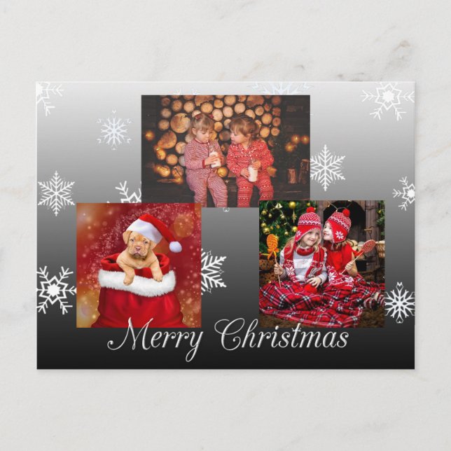 Tarjeta postal de fotos personalizada de Feliz Nav (Anverso)