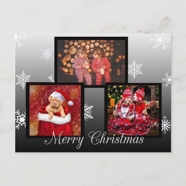 Tarjeta postal de fotos personalizada de Feliz Nav (Anverso)