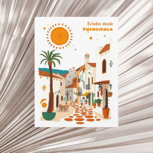 Tarjeta postal de Fuengirola España pueblo blanco