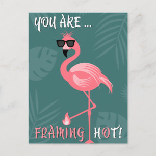 TARJETA POSTAL DE FUNNY FLAMINGO ART