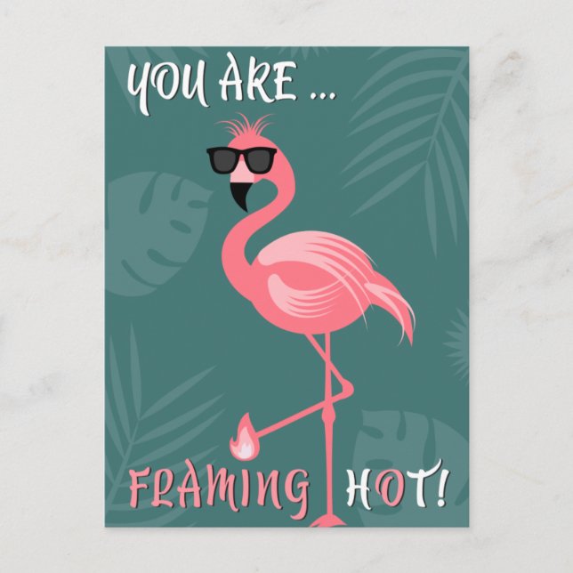 TARJETA POSTAL DE FUNNY FLAMINGO ART (Anverso)