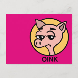 TARJETA POSTAL DE FUNNY PERSONALIZADO PIG