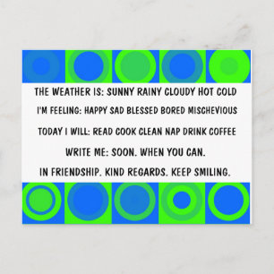 TARJETA POSTAL DE FUNNY RETRO MULTIPLE CHOIE